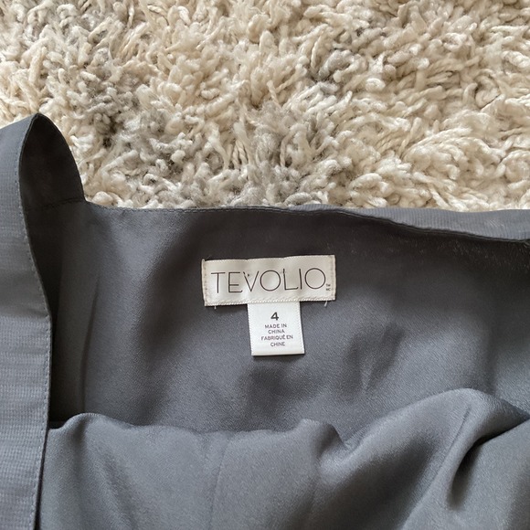 TEVOLIO Grey Halter Neck Pleated Midi Dress - Picture 2 of 11